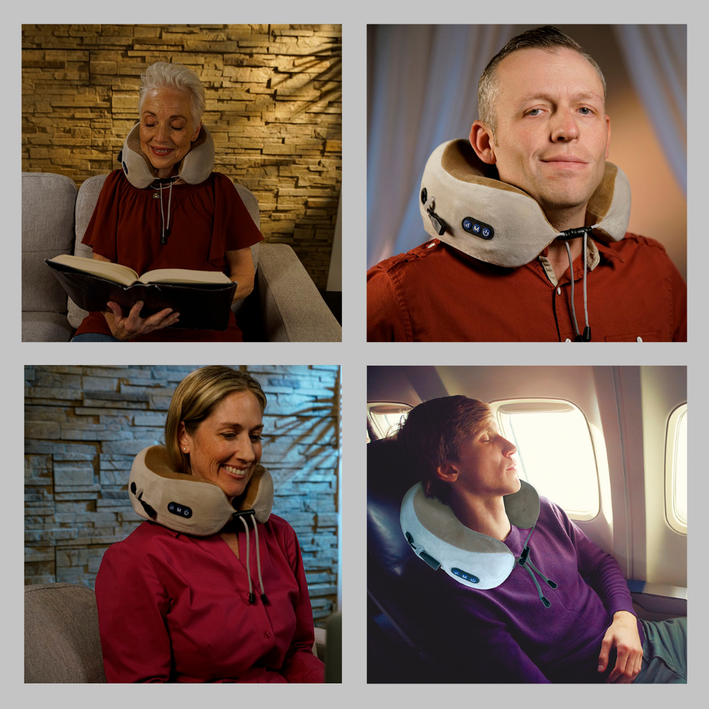 Masajeador Portátil e Inalámbrico para Cuello y Espalda con Efecto Calor