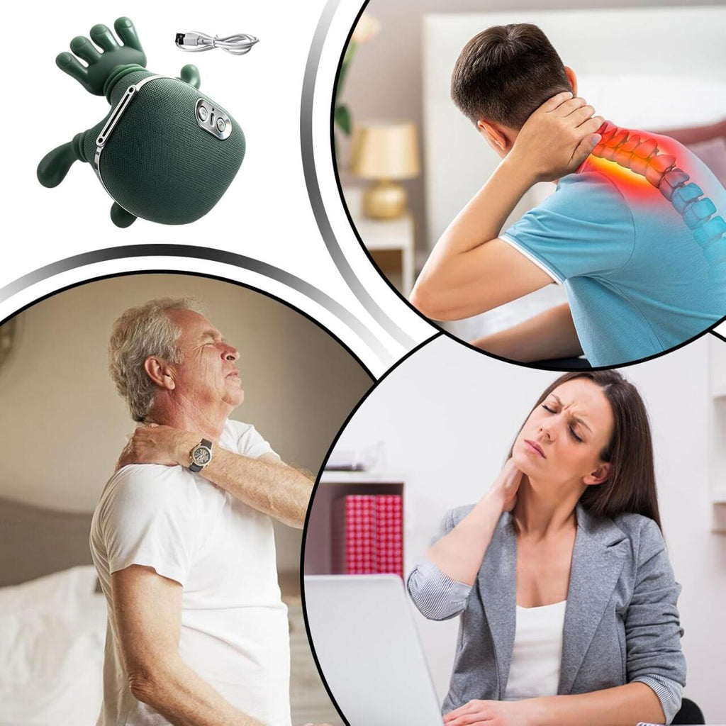 Masajeador de Cuello con Manos Térmico – Masajeador Biónico Portátil e Inalámbrico para Cuello y Espalda